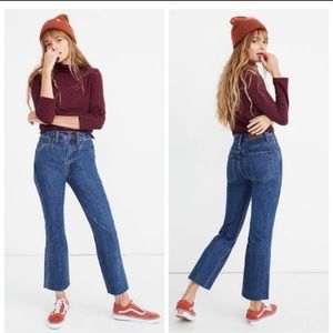 NEW Madewell Rigid Demi-Boot Crop High Rise Jeans